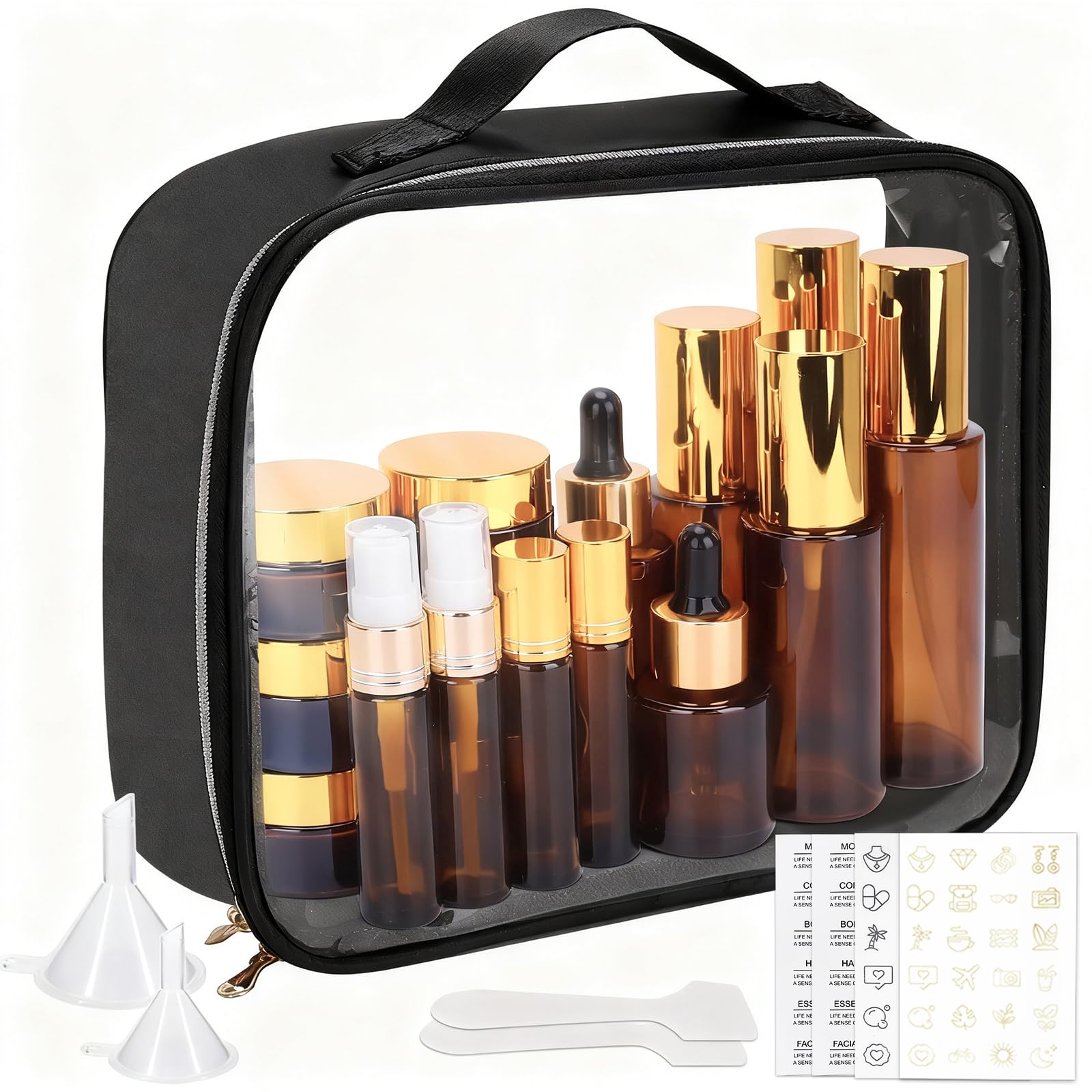 Bouteille huile essentielle Kouwich verre 10 ml, compacte et facile à remplir.