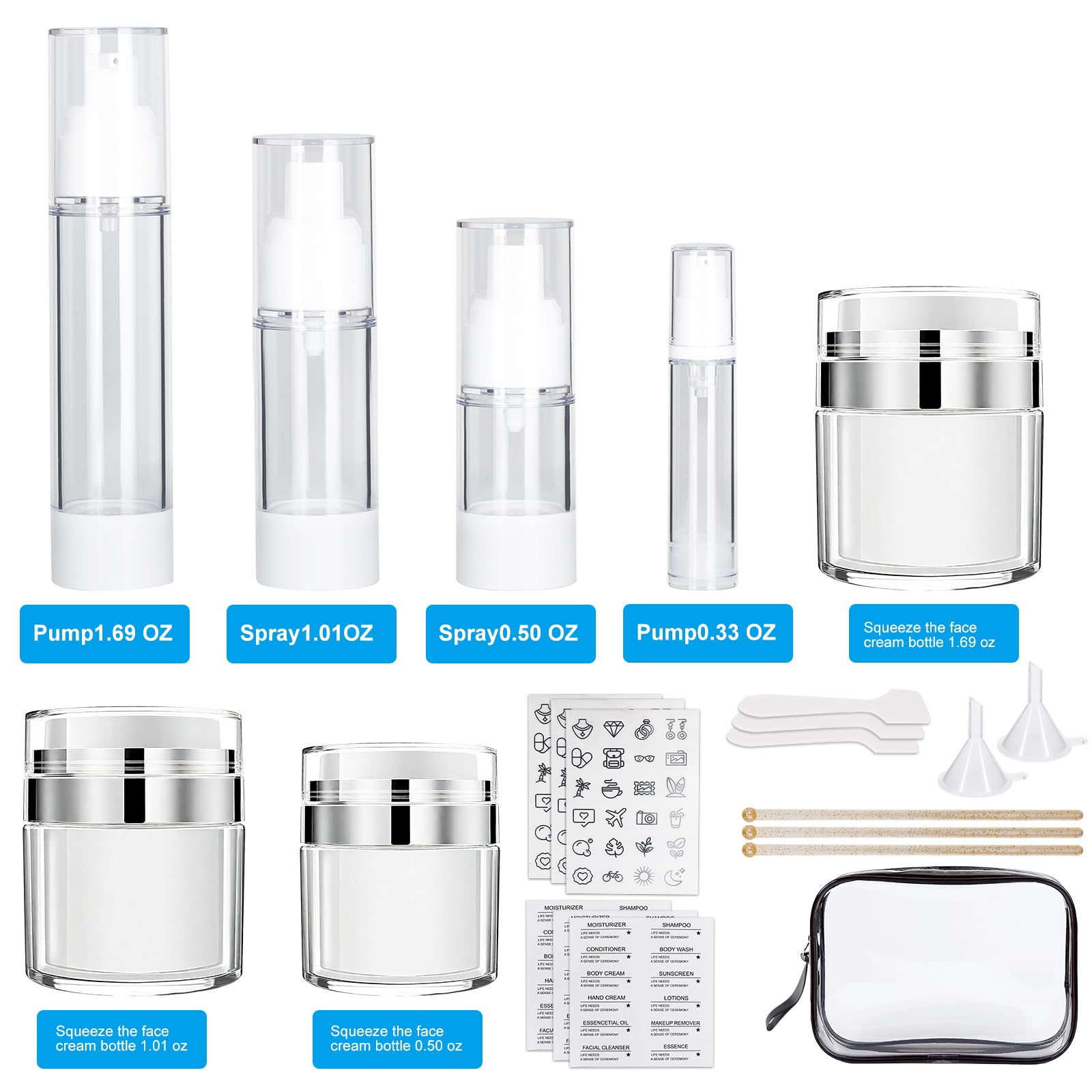 KOUWICH bouteilles mini-voyage 0-34oz pour petits produits cosmétiques