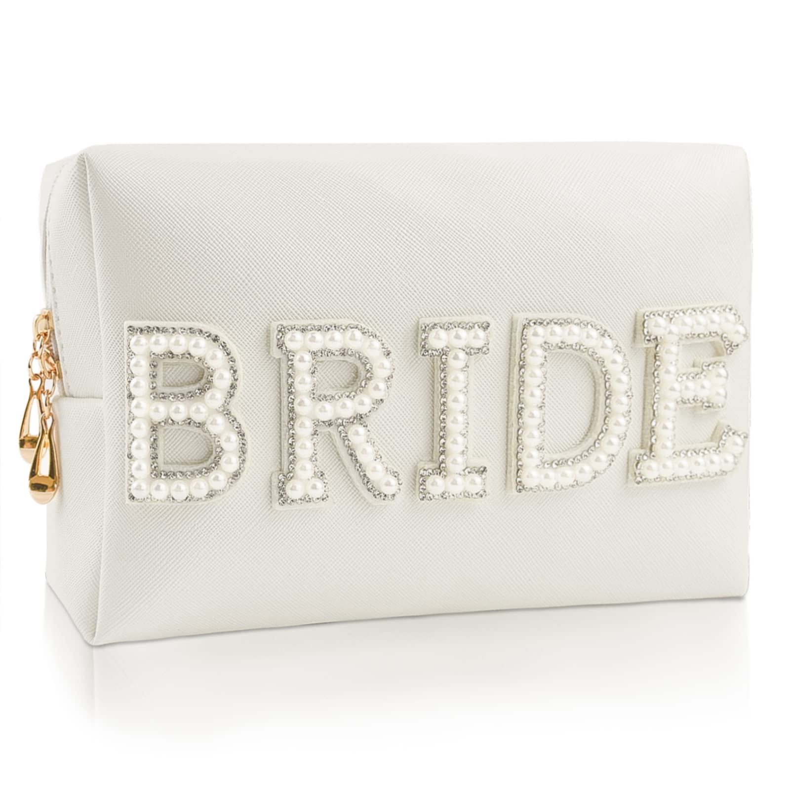 Sac Kovewon Bride avec patch BRIDE en perles et paillettes, cadeau de mariage chic.