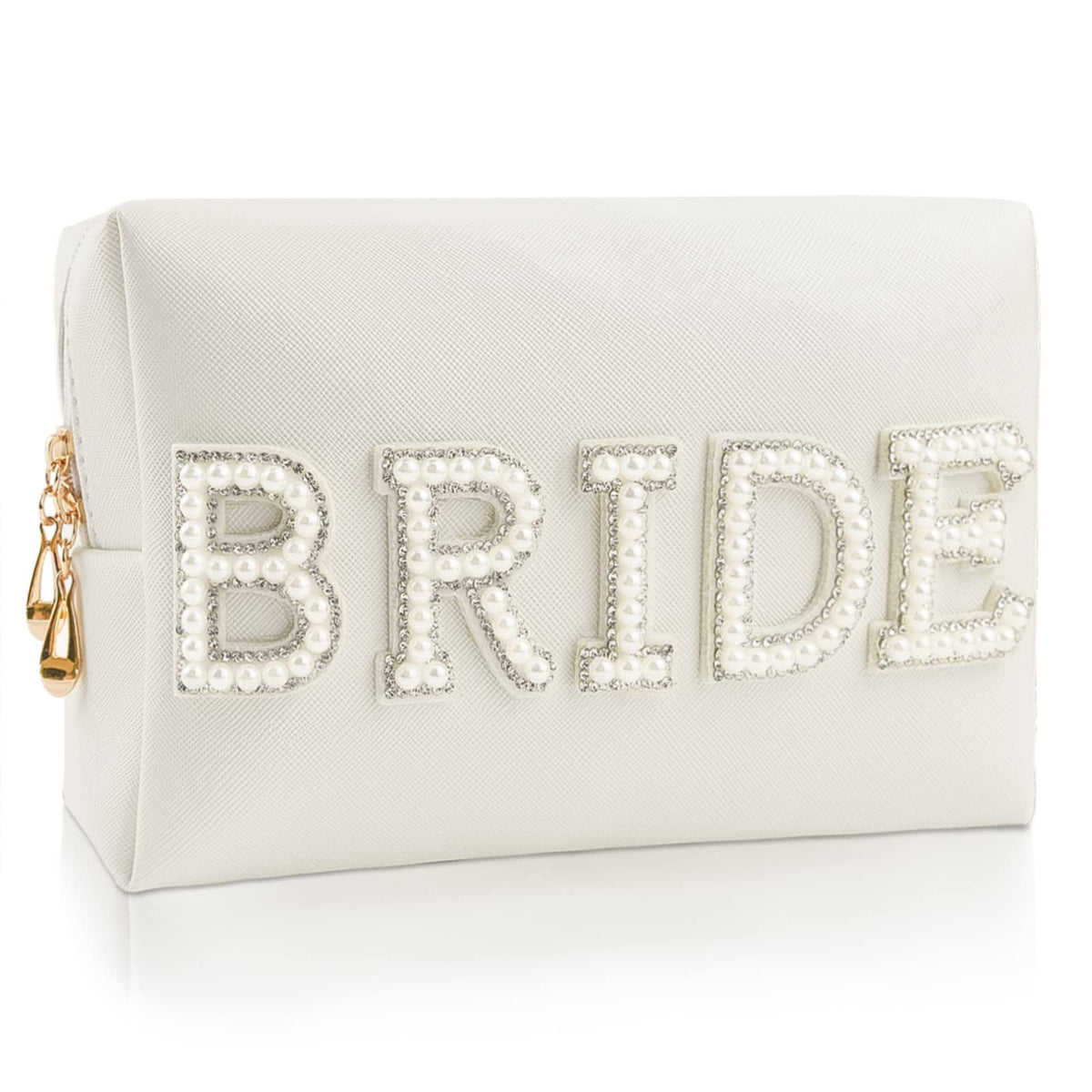 Sac Kovewon Bride avec patch BRIDE en perles et paillettes, cadeau de mariage chic.