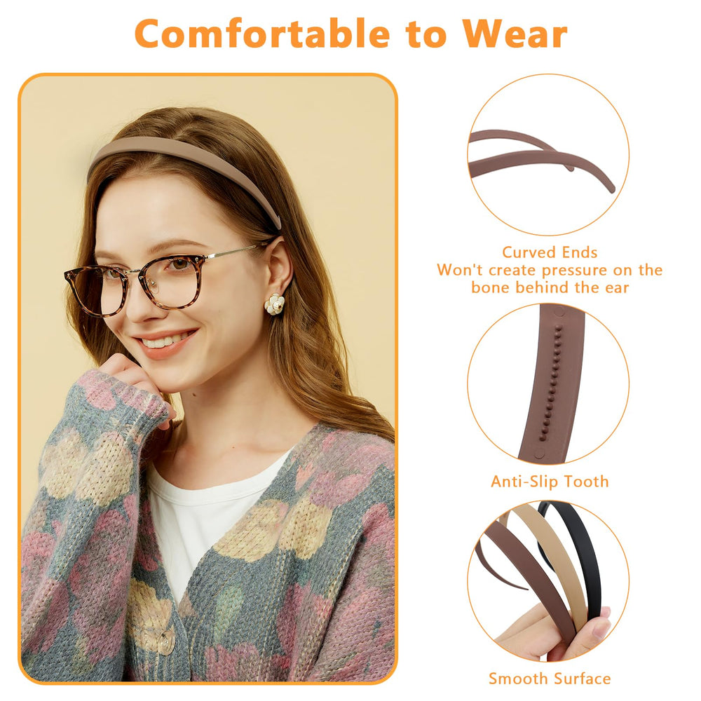 Bandeau plastique mat KOVOLITU avec dents,-garde les cheveux en place.