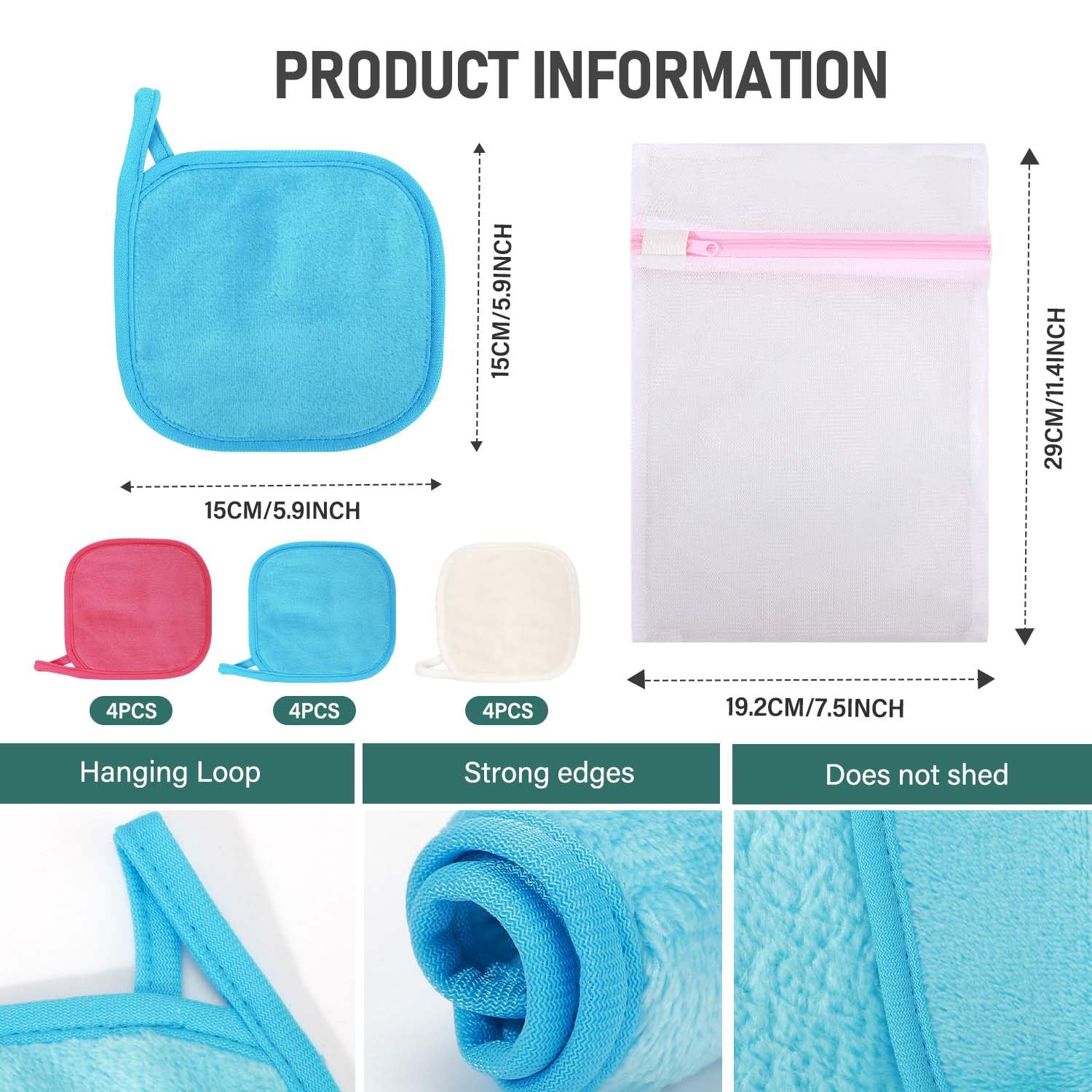 KPX lingettes 6 × 6 pouces – format pratique pour le sac à maquillage.