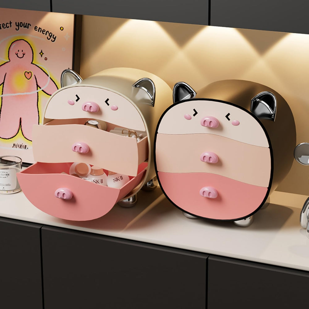 KQJS Range-bijoux et accessoires, bijoux bien organisés à côté des cosmétiques.
