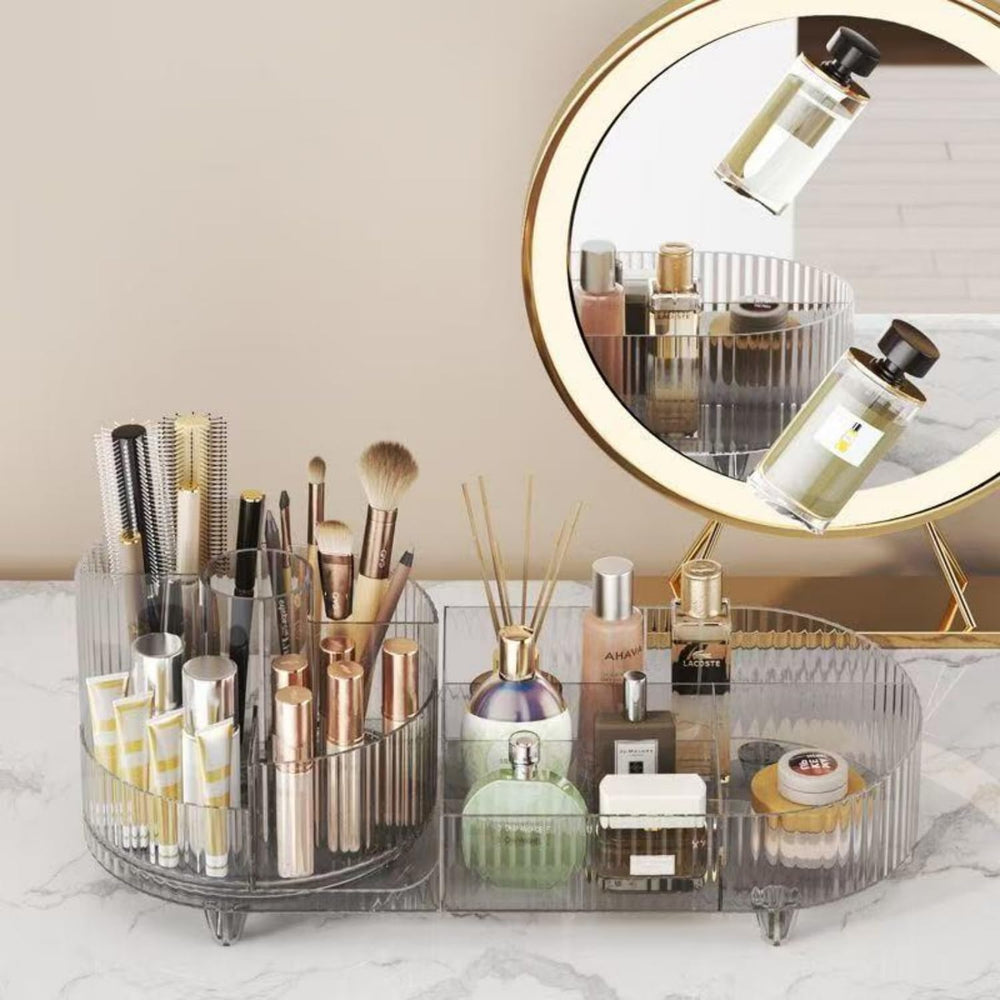 Rangement sur plan de travail salle de bain KQJS pour soins visages et crèmes.