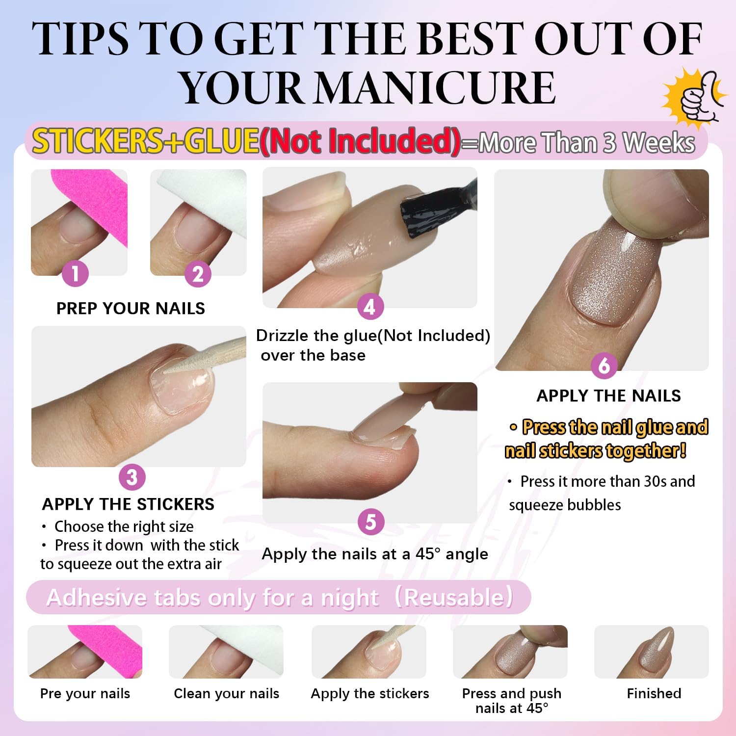 Pose rapide des ongles à poser avec effet oeil-de-chat.