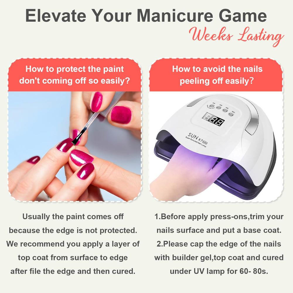 Remplacement facile sans endommager l’ongle naturel, changement de style rapide.