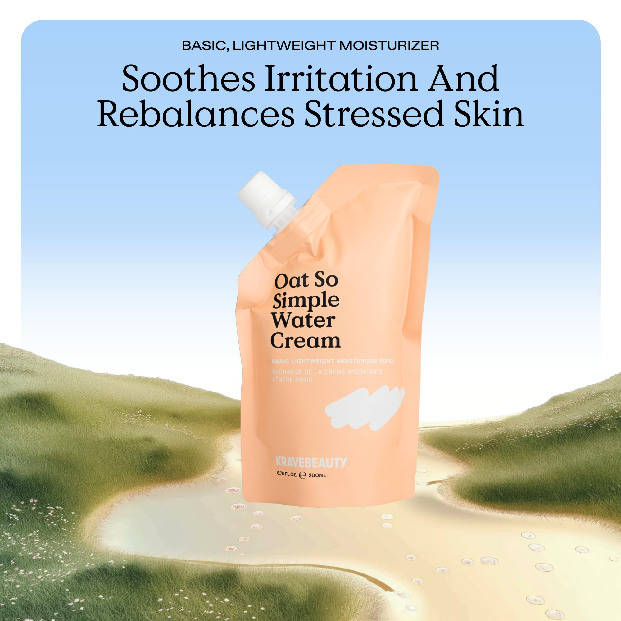 KraveBeauty Application quotidienne de la crème visage, texture douce.