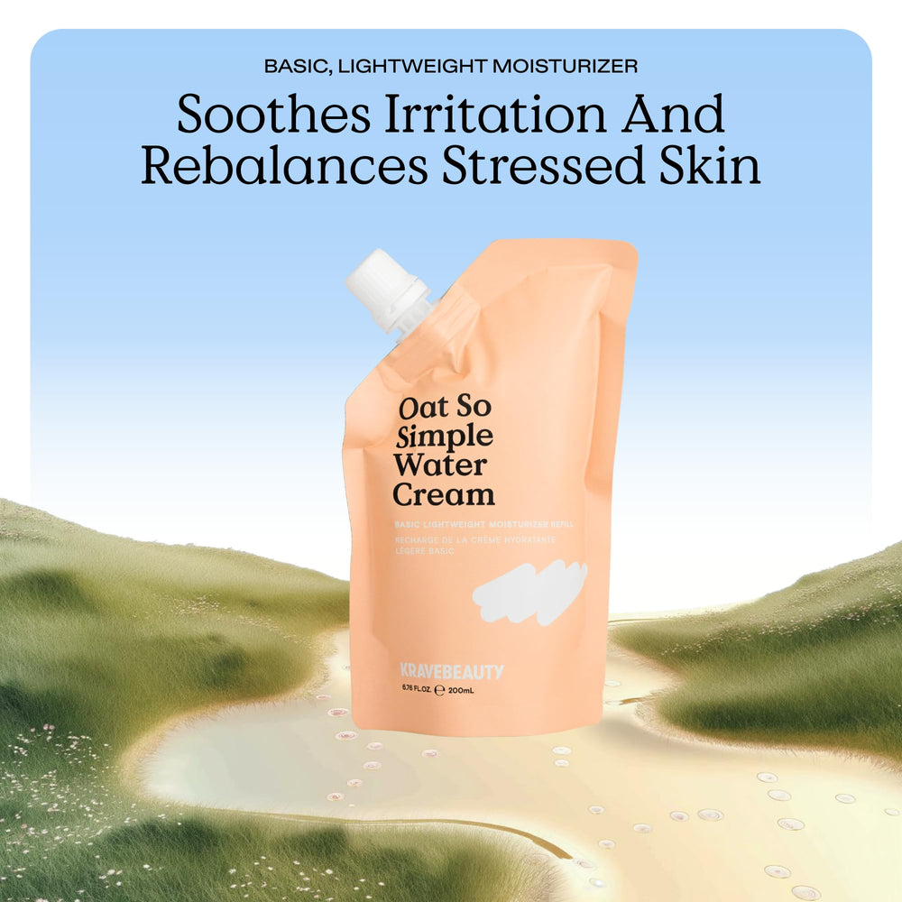 KraveBeauty Application quotidienne de la crème visage, texture douce.