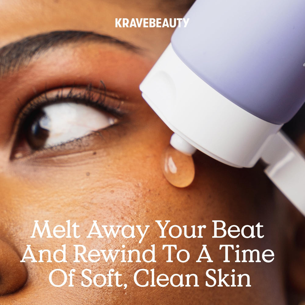 KraveBeauty Makeup Re-Wined: émulsion avec eau tiède pour un rinçage facile.