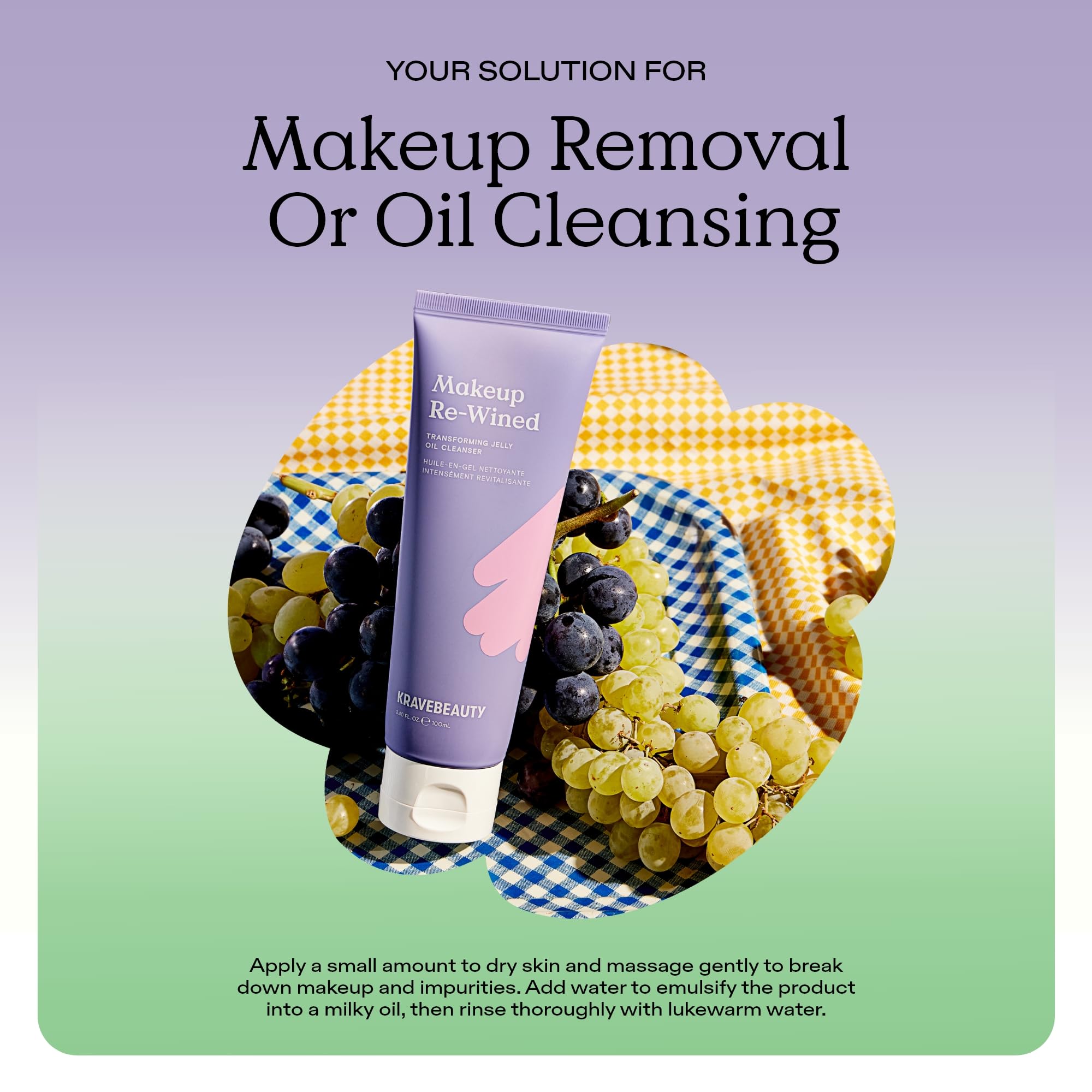 KraveBeauty Makeup Re-Wined: huile de pépins de raisin upcyclée pour nourrir la peau.