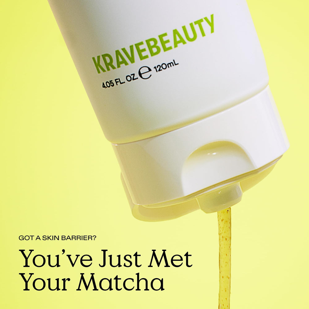 KraveBeauty Matcha Hemp Nettoyant Duo - présentation soignée pour peau douce après utilisation