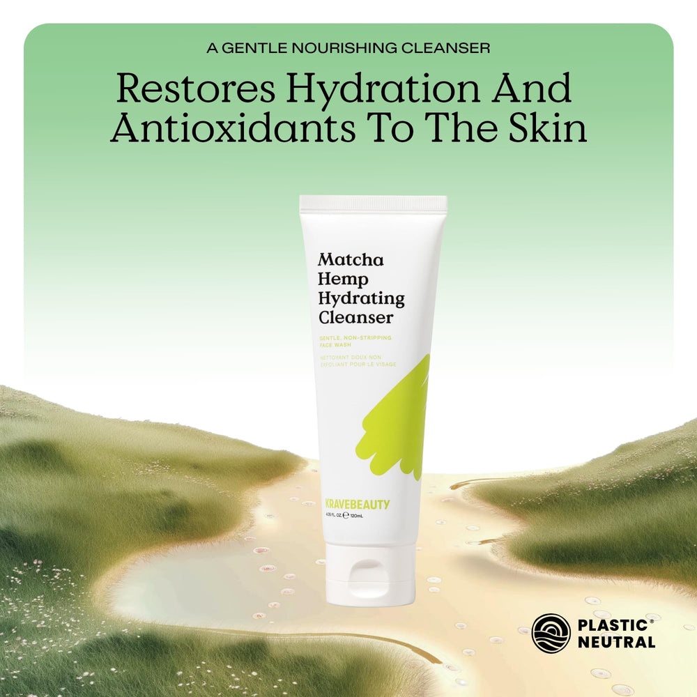 Texture du nettoyant duo KraveBeauty: textures riches évoquant confort et hydratation