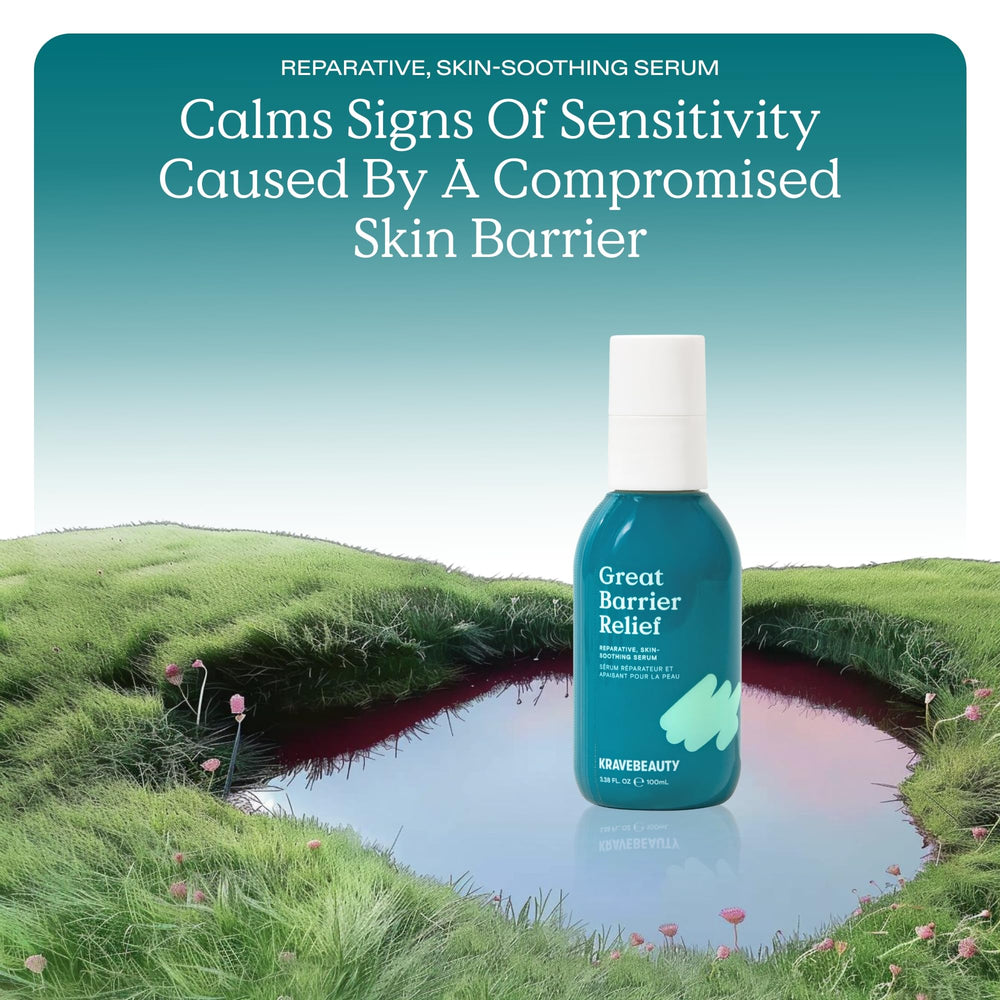 KraveBeauty-serum-relief-appliquer — massage doux pour calmer la peau sensible.
