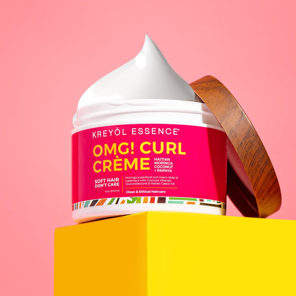 Kreyol Essence OMG CURL Crème – application sur cheveux humides pour résultats optimisés