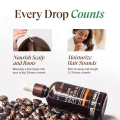 KREYÒL ESSENCE huile ricin noir haïtien, cheveux brillants et soyeux après usage.