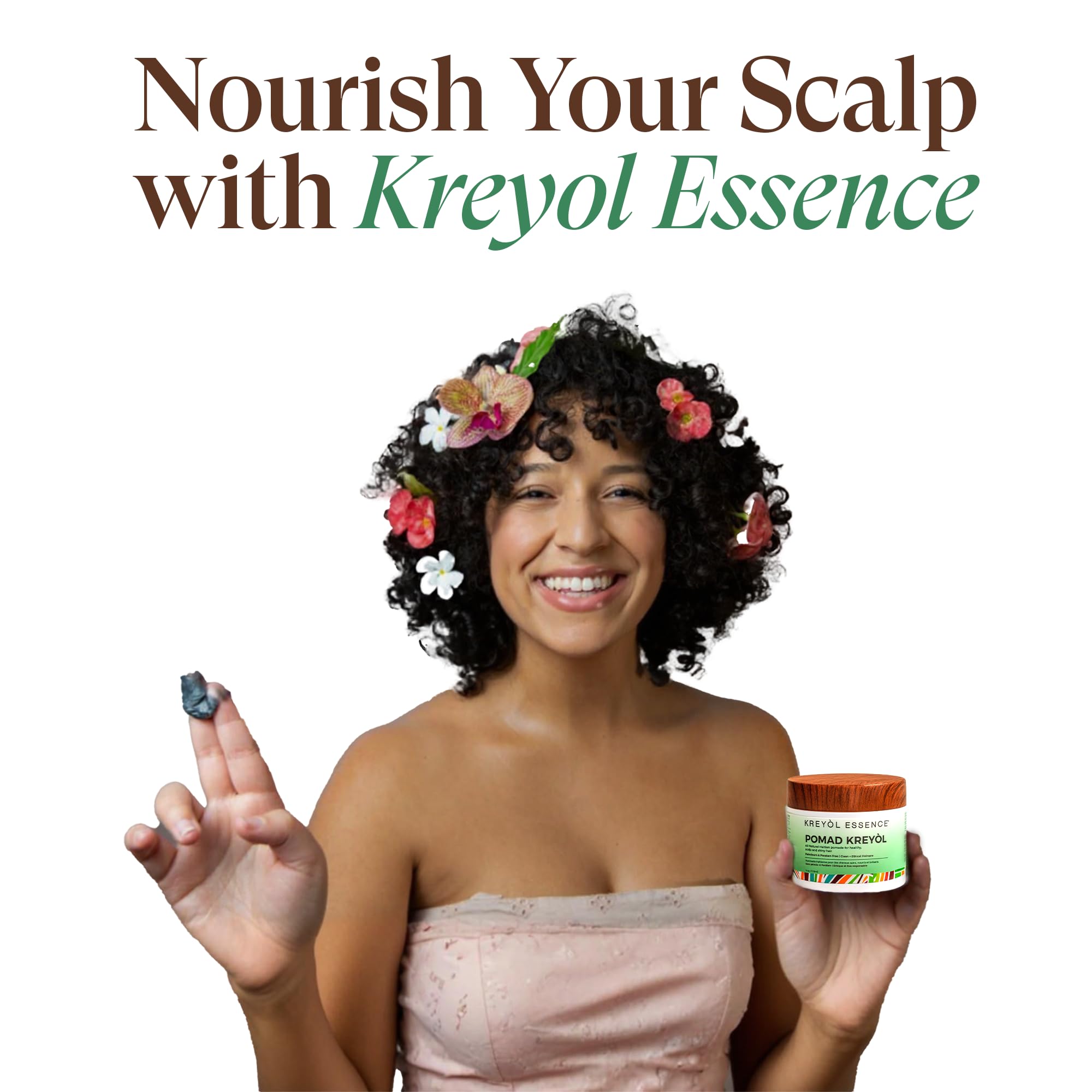 KREYÒL ESSENCE POMAD: polyvalente, idéale avant tressage ou coiffage.