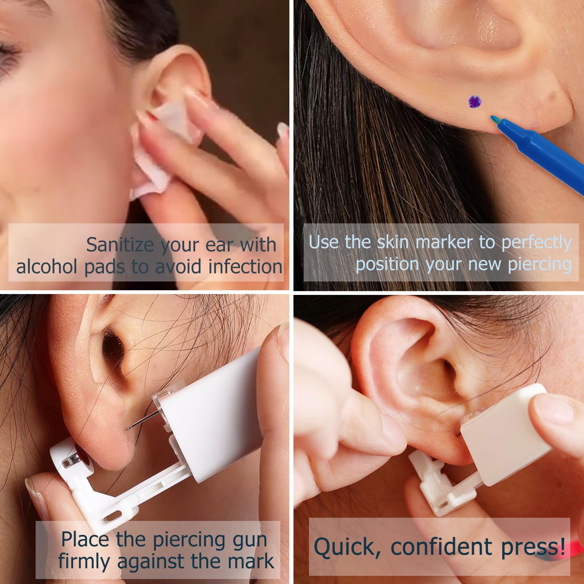 Boucles d’oreilles plat-back dorées Krfy, confort et sécurité pour le port quotidien.