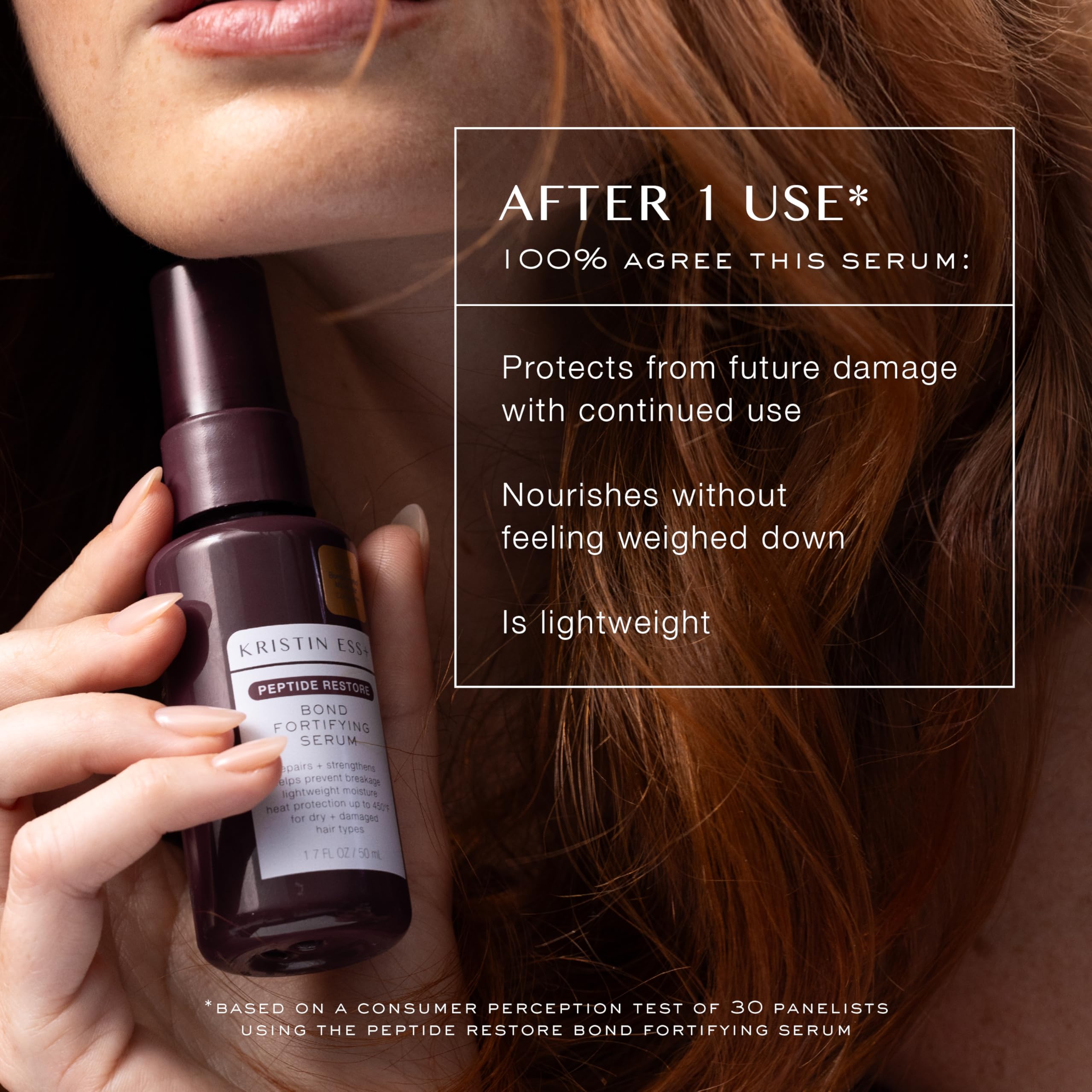 Parfum miel-vanille du sérum Kristin Ess, expérience sensorielle agréable.