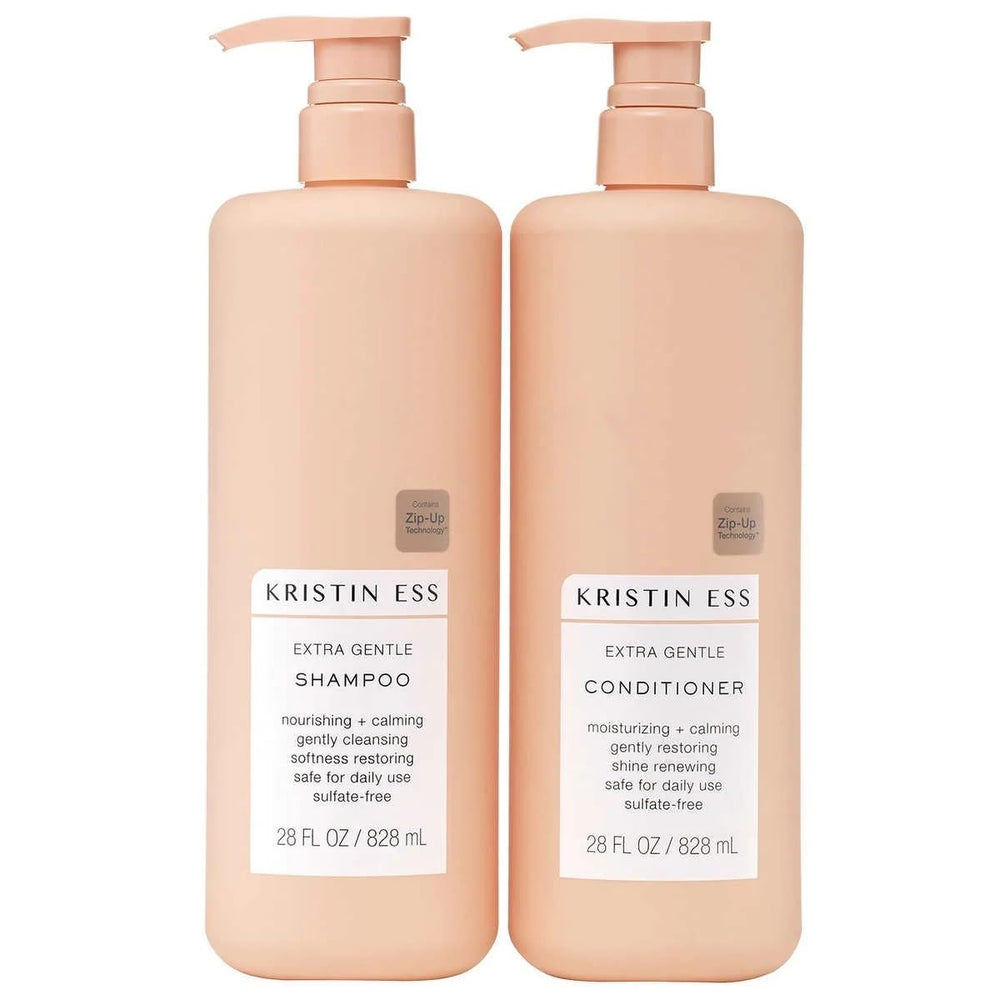 Kristin Ess Shampooing Extra Doux en bouteille pour nettoyage en douceur.