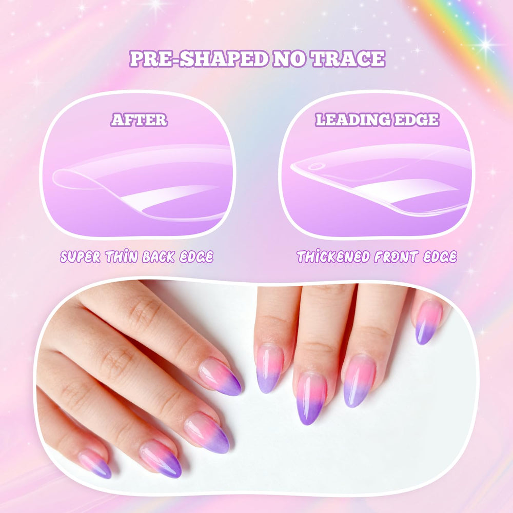 Krofaue application simple avec colle pour fixer les ongles à la maison.