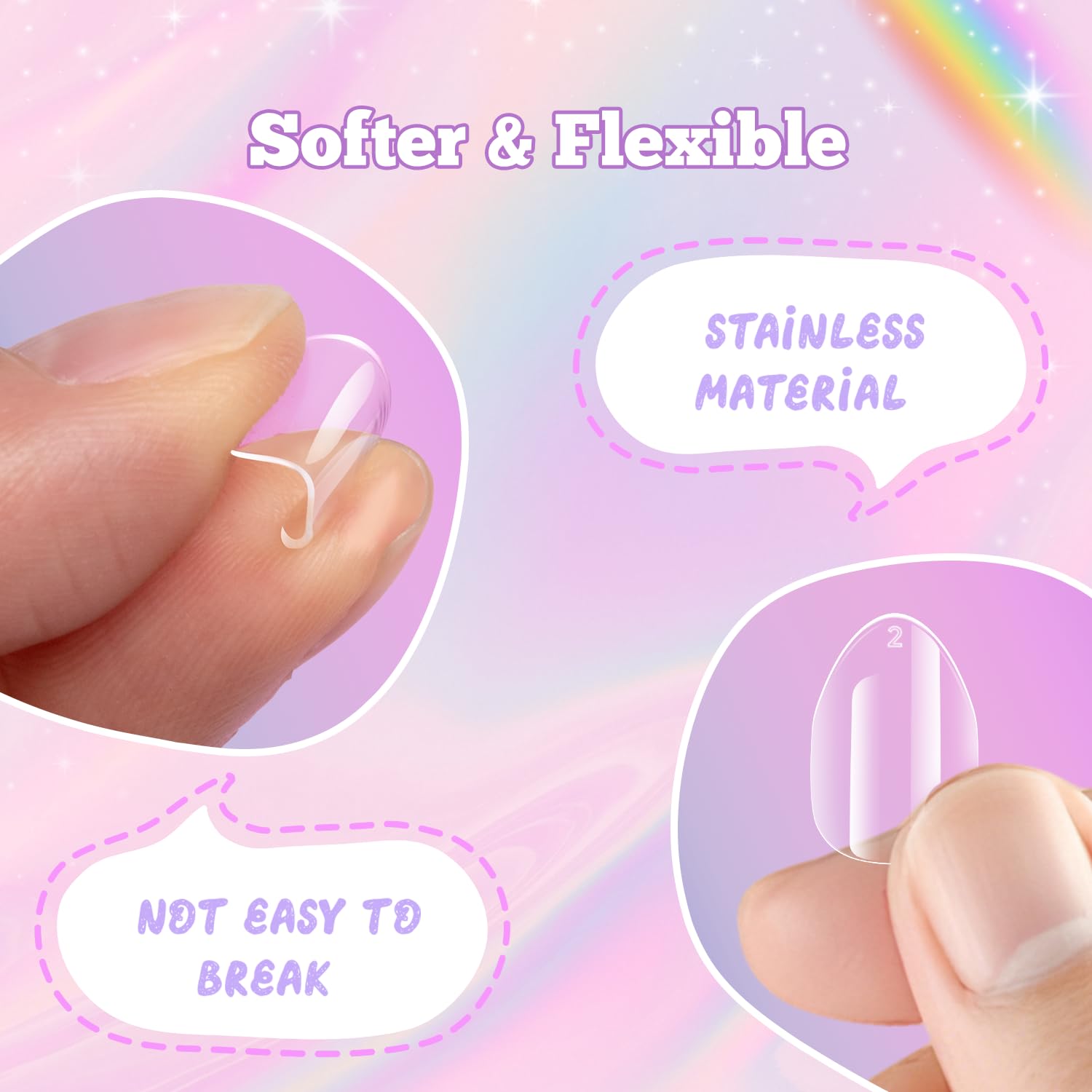 Ensemble Krofaue 12 tailles d’ongles enfant pour s’adapter à la majorité.