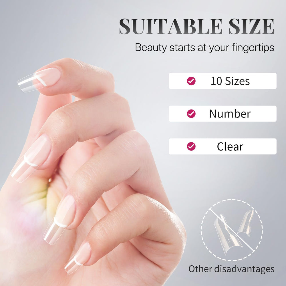 Krofaue ongles demi-coffre transparents pret a decorer