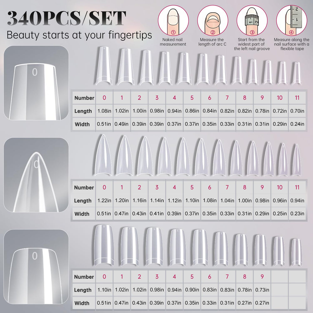 Krofaue ongles pointes transparents pour look moderne