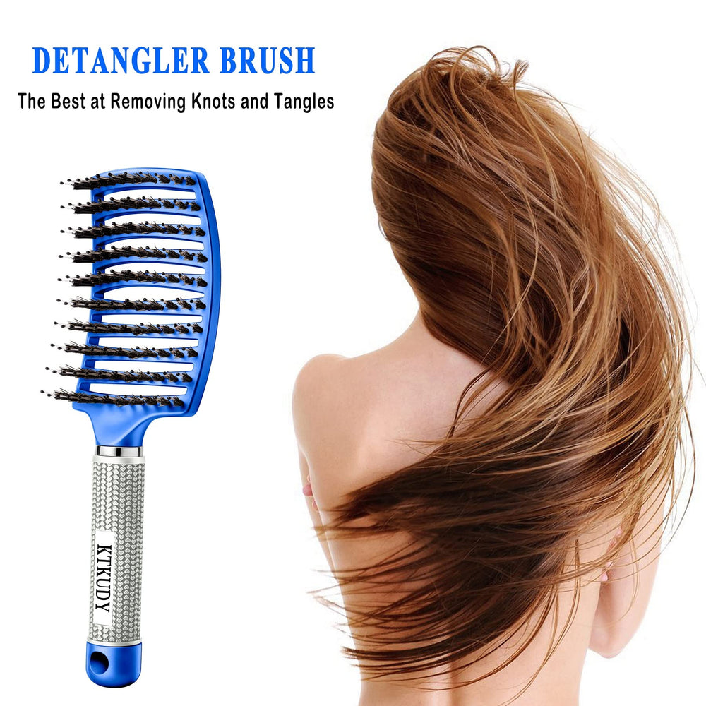KTKUDY Brosse brillance naturelle – cheveux plus lumineux bleue