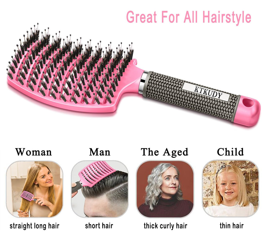 KTKUDY brosse brillance naturelle repartit huiles capillaires.