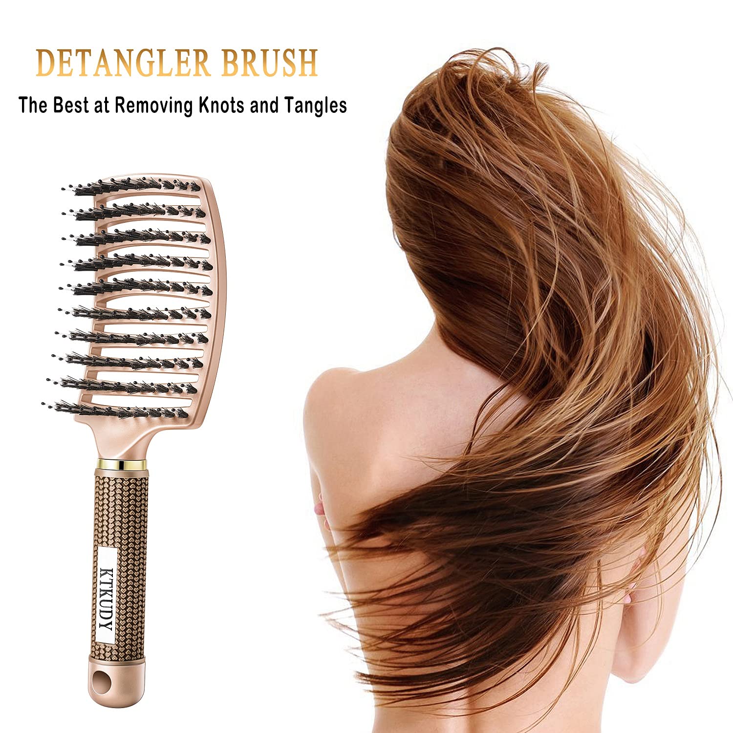 KTKUDY brosse démêlante offrant brillance naturelle aux cheveux