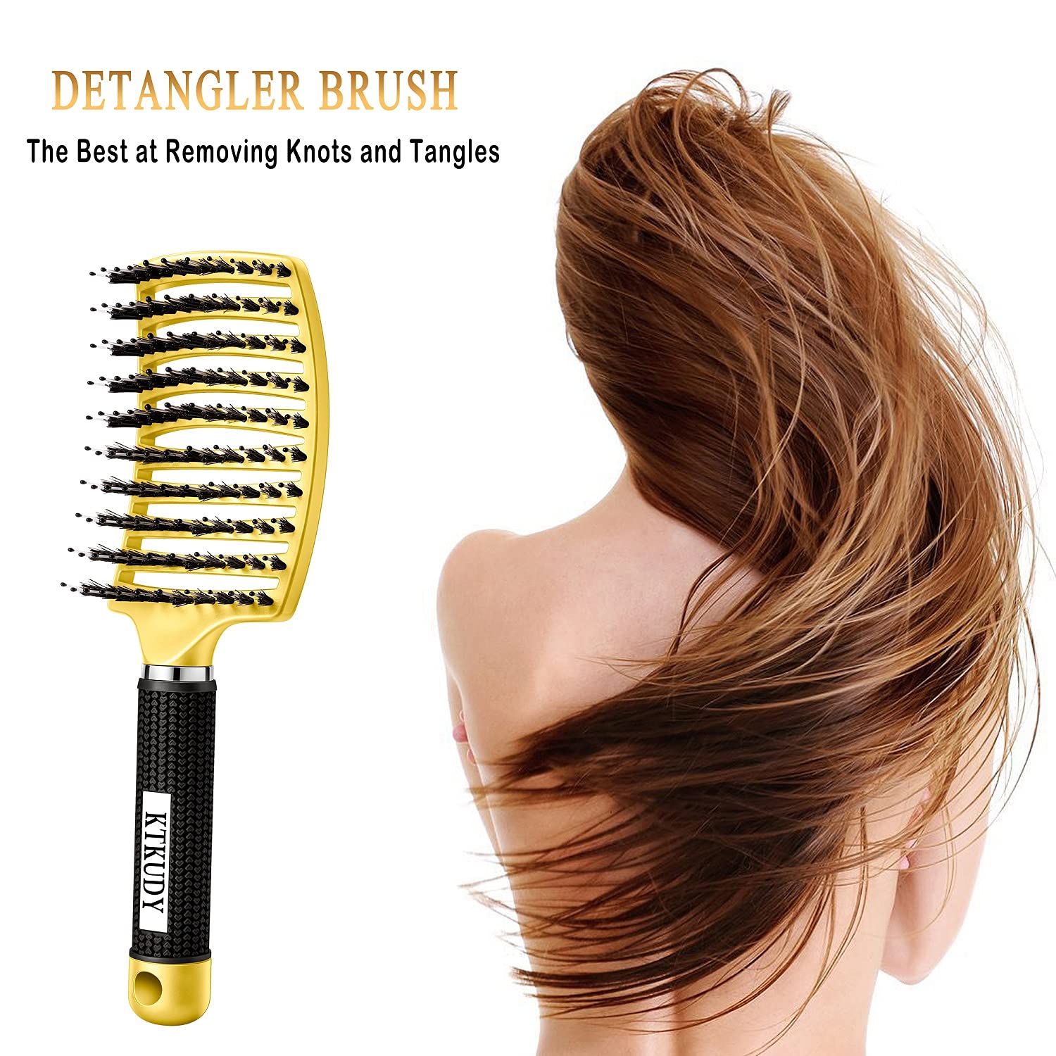 KTKUDY brosse démêlante avec ouvertures d'aération pour cheveux qui sèchent plus vite