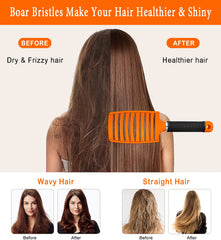 KTKUDY Brosse démêlante sans douleur moins de tiraillements pour cheveux plus doux.