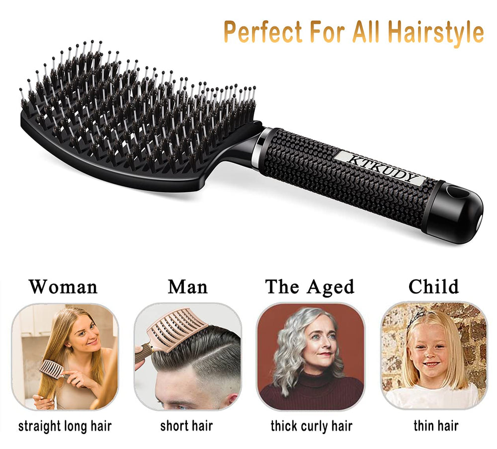 KTKUDY brosse démêlante favorisant un séchage plus rapide grâce au design ventilé.