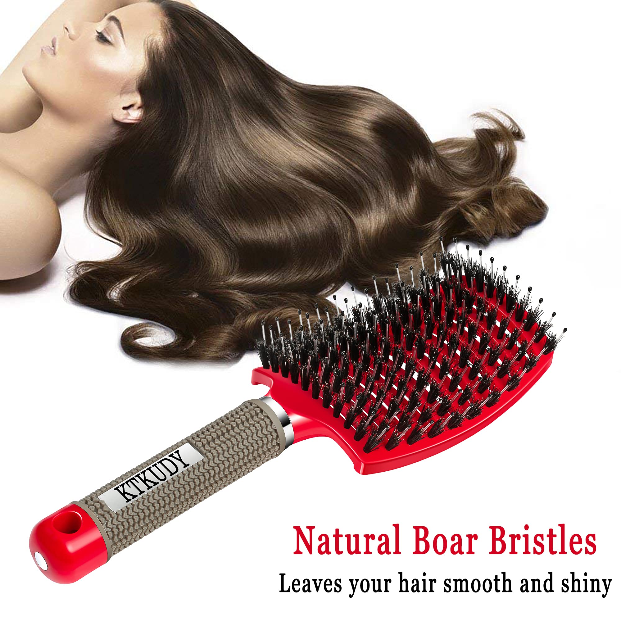 KTKUDY brosse démêlante idéale pour cheveux mouillés et secs.