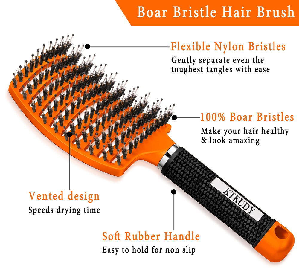 KTKUDY Brosse design incurvé et ventilée assure un passage d'air optimal.