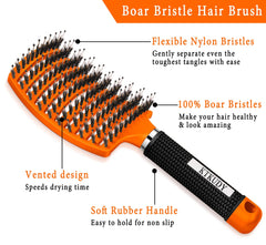 KTKUDY Brosse design incurvé et ventilée assure un passage d'air optimal.
