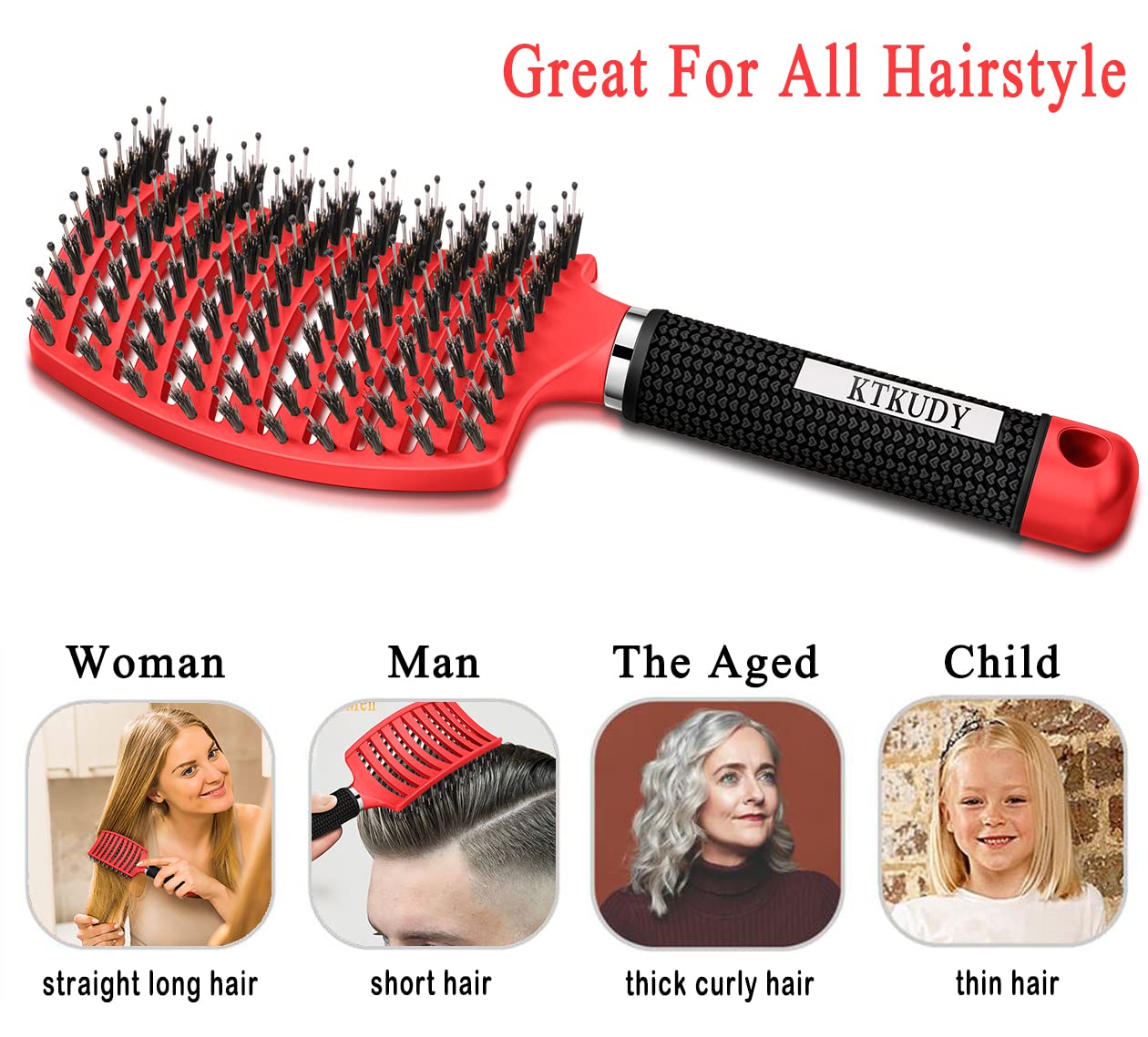 La brosse detanglante KTKUDY au design compact est un cadeau parfait.