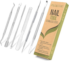 KuanStore pack de 6 outils professionnels pour pédicure, pratique à domicile pour l'entretien des ongles.