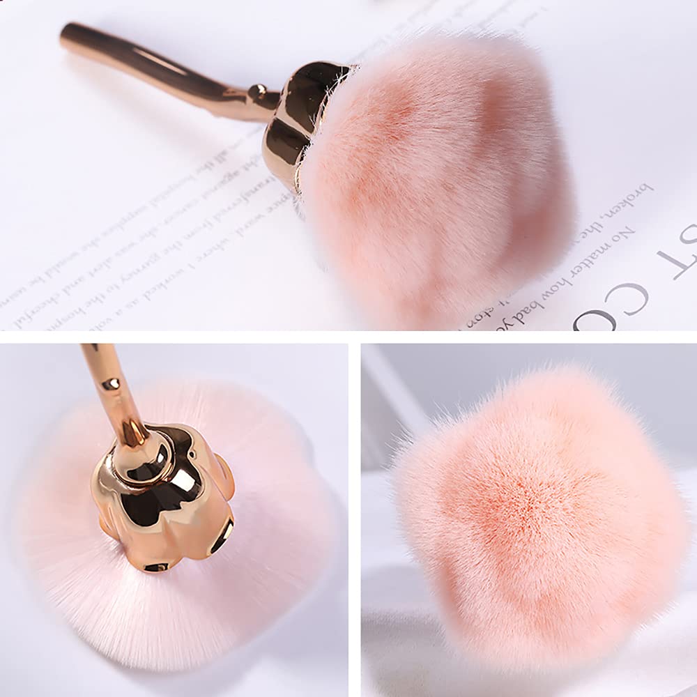 KuAoyoja brosse rose top, outil polyvalent pour maquillage et ongles.