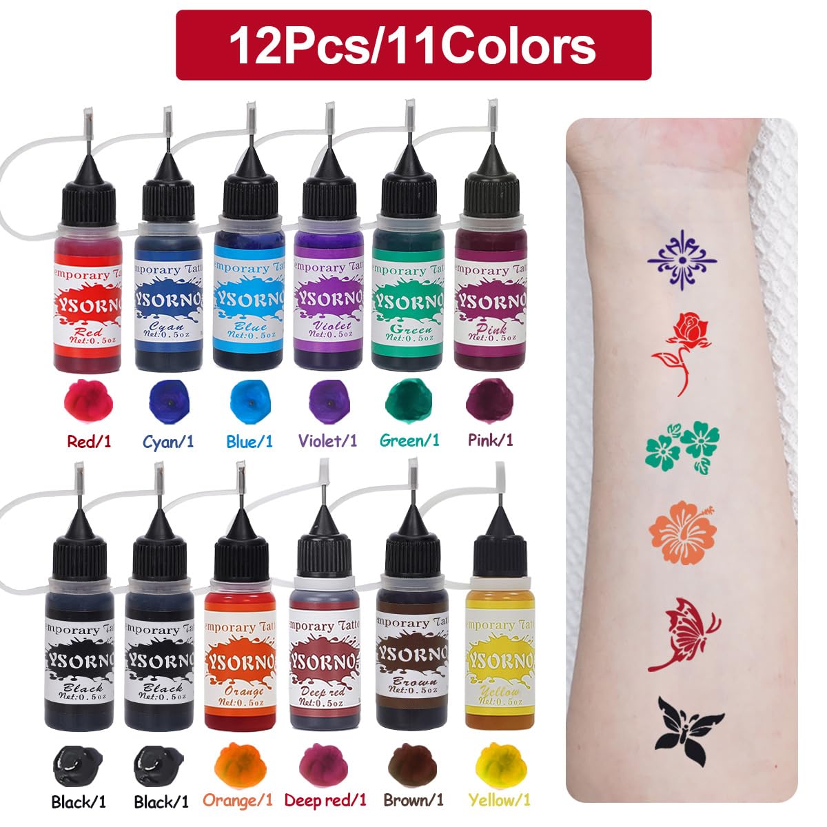Kuboka tatouage temporaire – encre vert pour motifs frais et ludiques.
