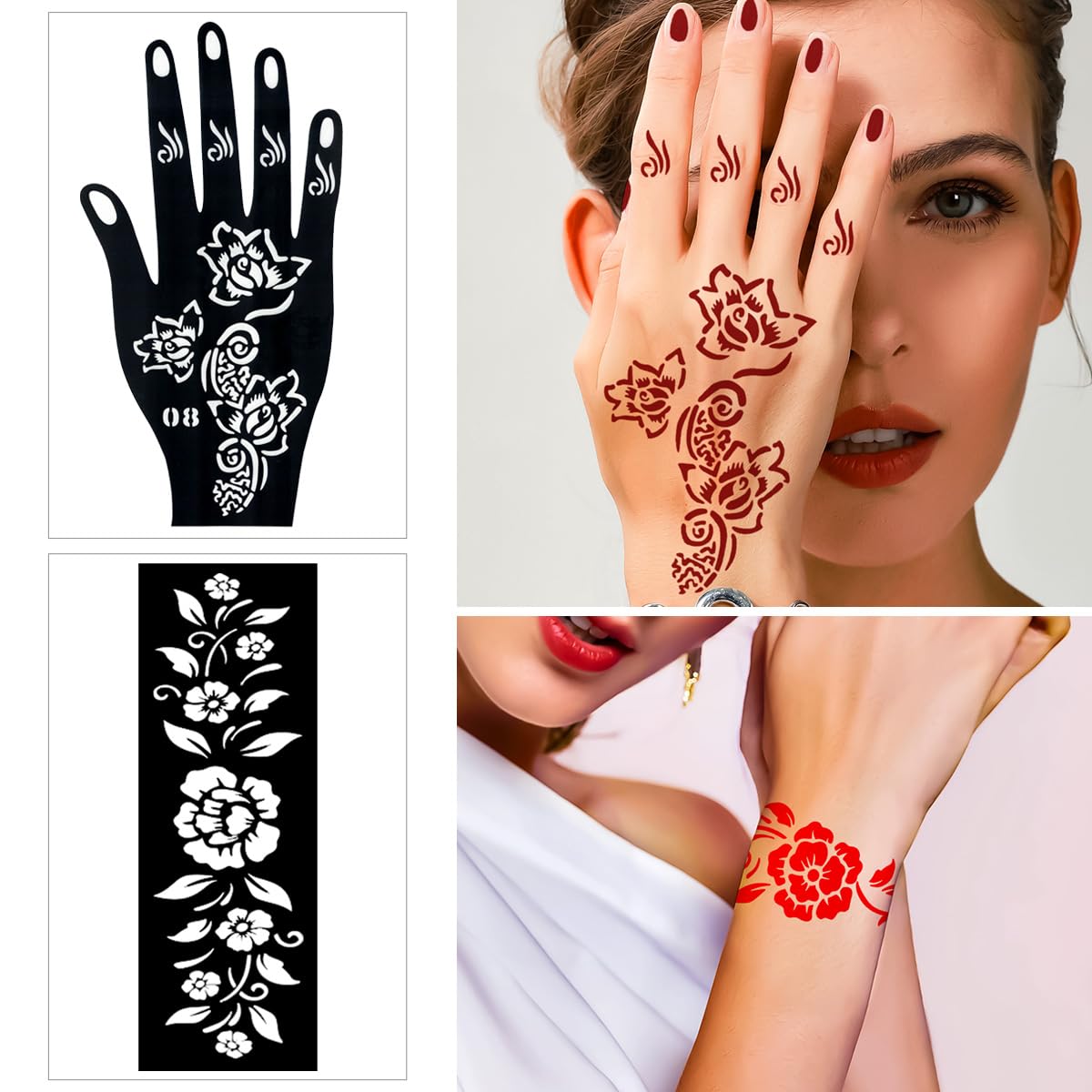 Kuboka tatouage temporaire – pochoirs grands formats pour motifs rapides et précis.