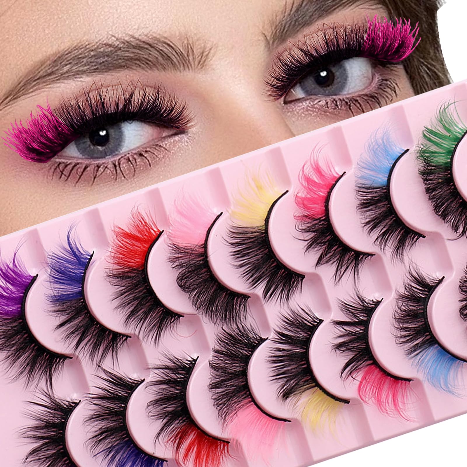 Cils KUCKOW avec extrémité colorée rose pour un regard plus intense