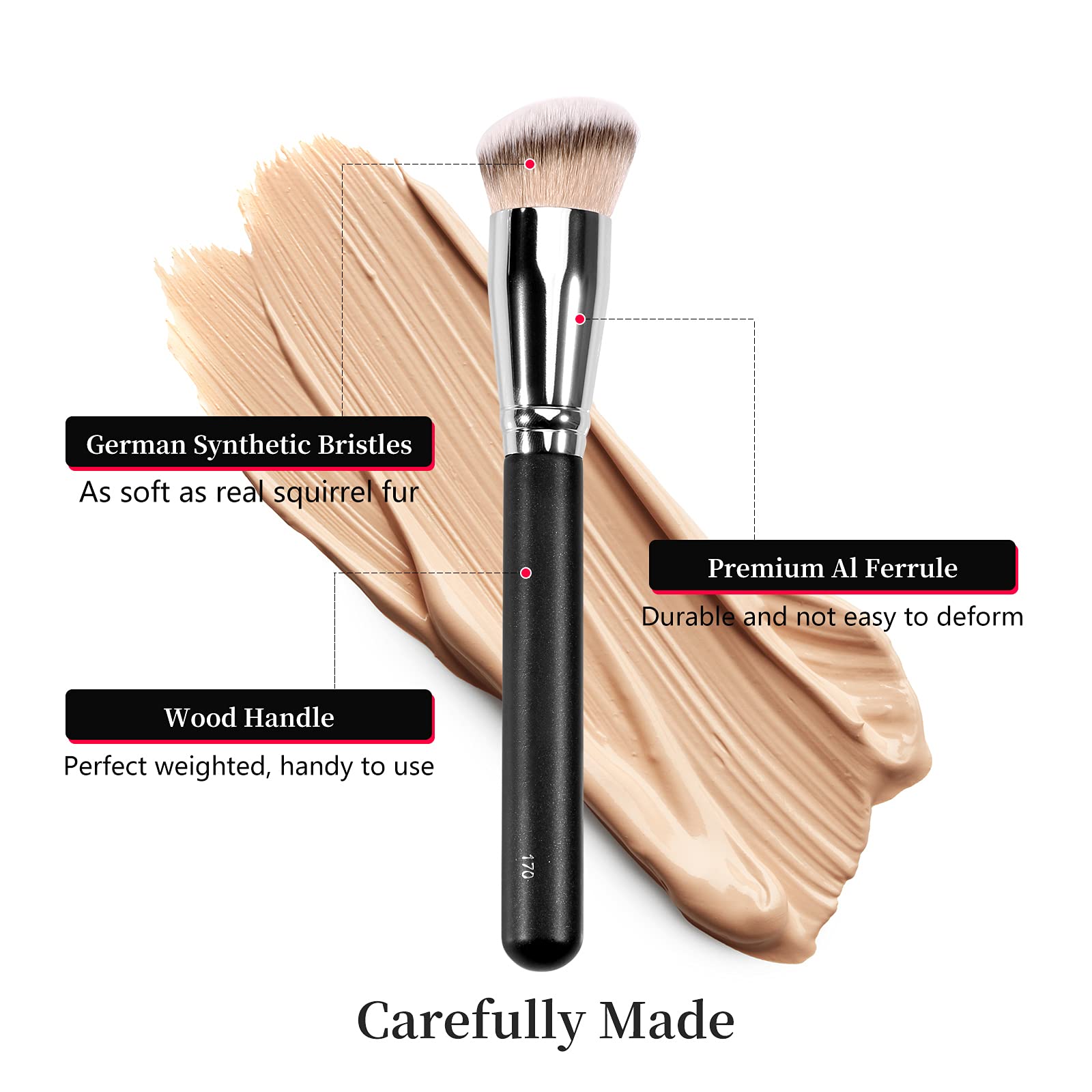 Pinceau Kugge kabuki dense synthétique pour un blending fluide sans traces.