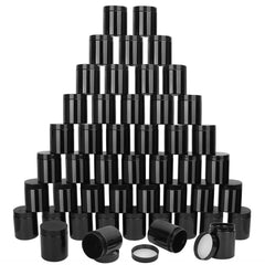 Bocaux KUKLIPJIM en plastique noir avec couvercle étanche pour rangement sûr.
