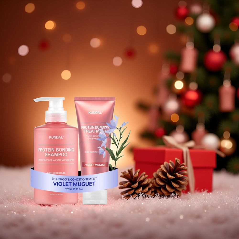 KUNDAL Protein Bonding Après-Shampoing Violet Muguet – tube pratique, cheveux nourris et lisses.