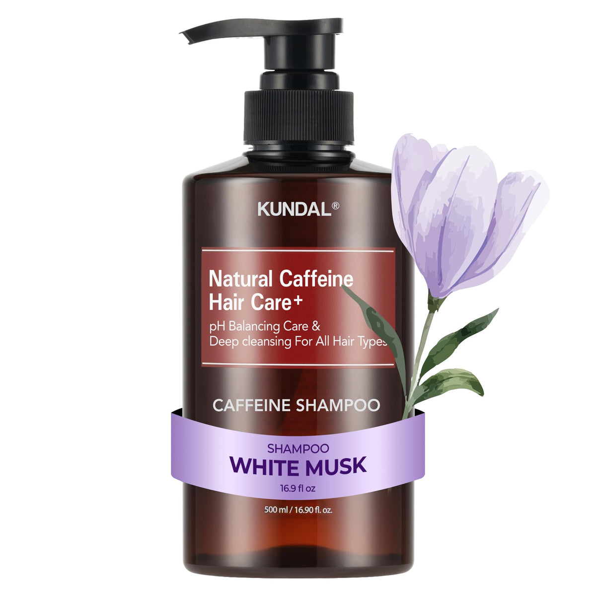 Shampooing KUNDAL anti-chute en bouteille, revitalise le cuir chevelu et offre fraîcheur