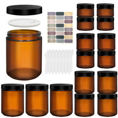 Bocaux KUNSHNBEI en verre ambré 8 oz avec bouchon pour protection UV et stockage polyvalent.