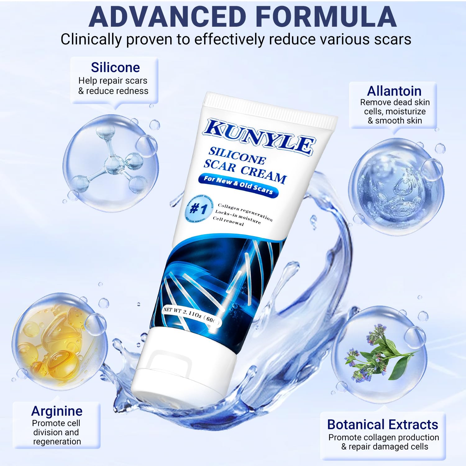 Kunyle Cicatrices keloïde silicone amélioration progressive de l'apparence.