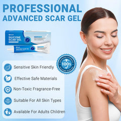 Back view of Kunyle scar gel bottle with key features