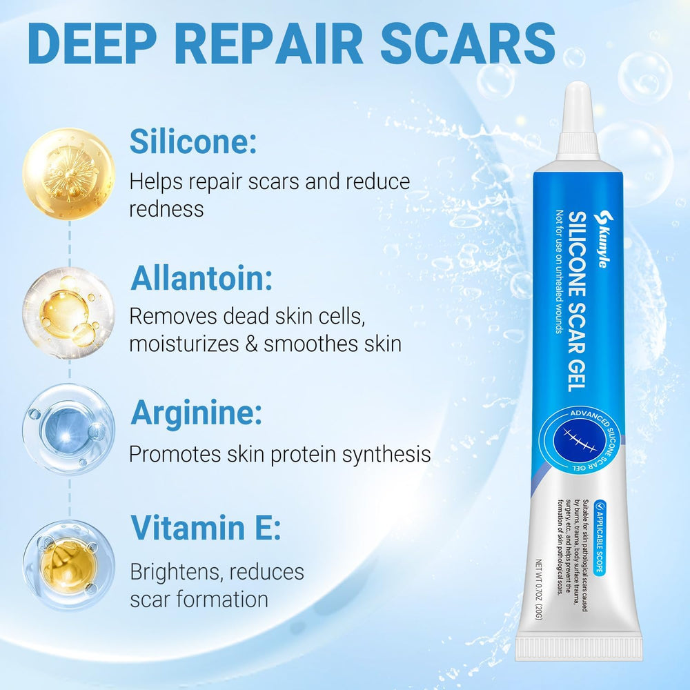Kunyle scar gel on stretch marks illustrating versatile scar care